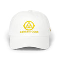 White Dad Cap — Genesis Code (GOLD) Embroidered Logo Hat