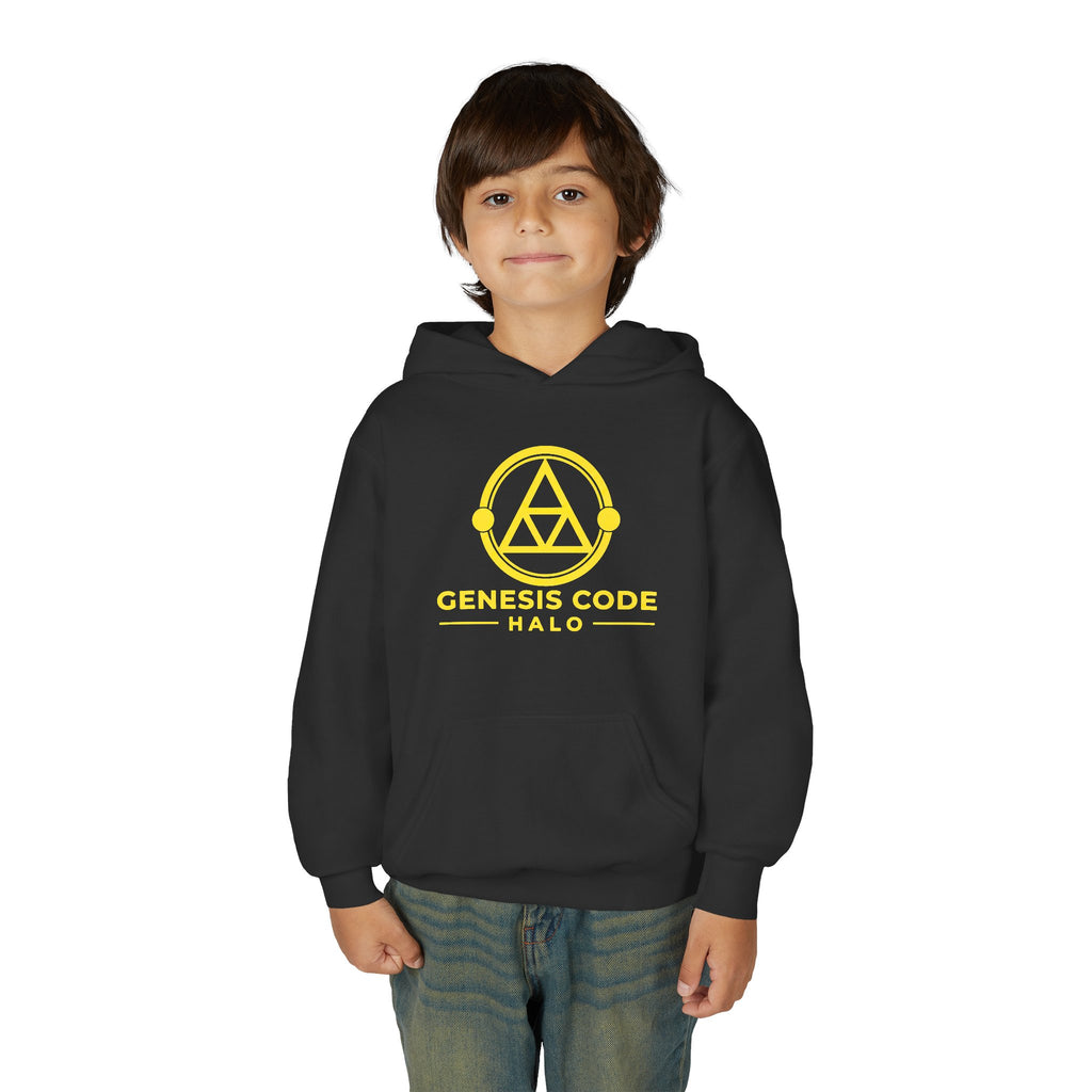 Youth Hoodie — Genesis Code Halo Logo (Yellow)