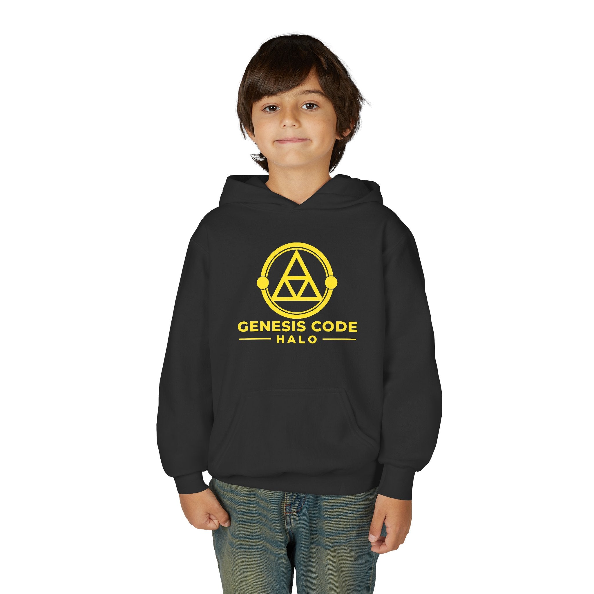 Youth Hoodie — Genesis Code Halo Logo (Yellow)