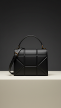 Matte Black Crossbody Bag, Statement Hardware