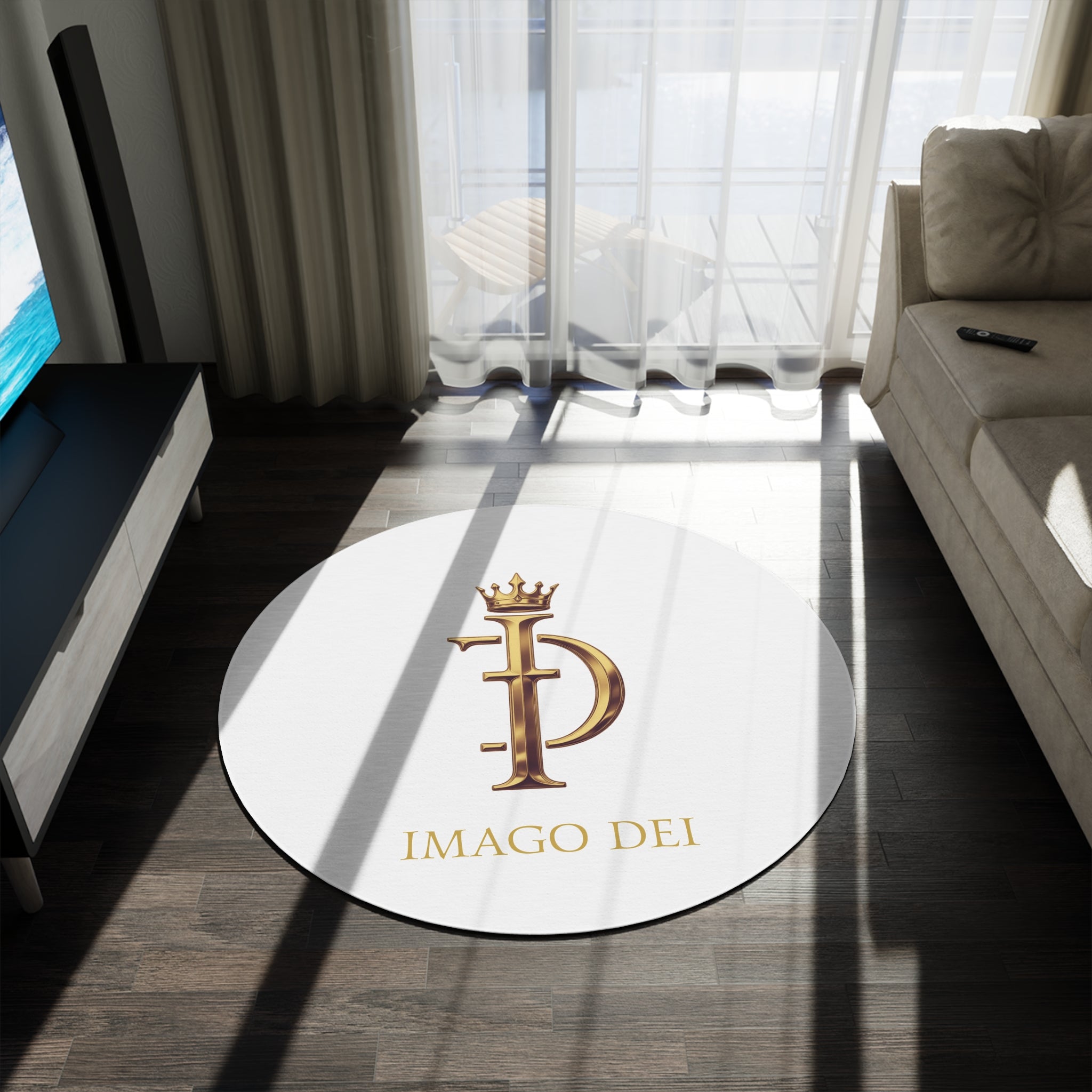 Gold Crown Monogram "Imago Dei" - Decorative Floor Mat