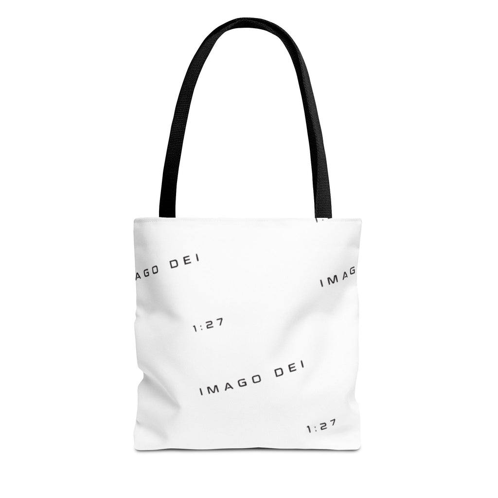 Imago Dei Accesories White Tote Bag — Minimalist Faith-Inspired Canvas Carryall