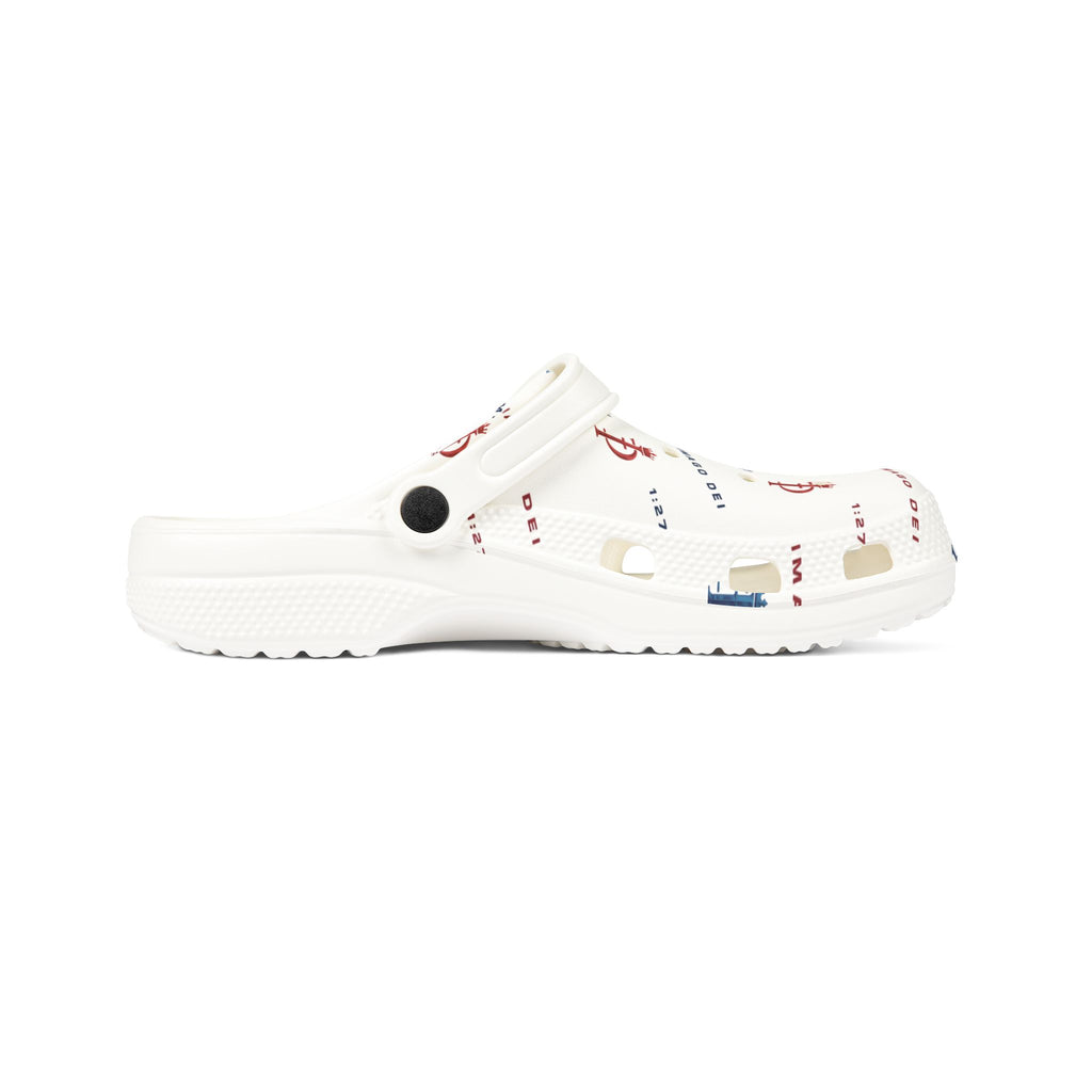 White Imago Dei Foam Clogs
