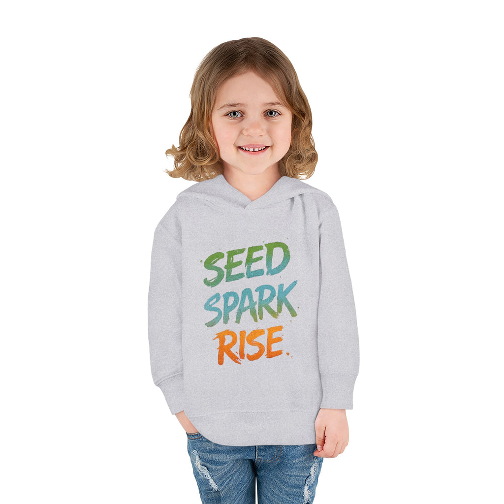Toddler Hoodie – "Seed Spark Rise" Inspirational Pullover