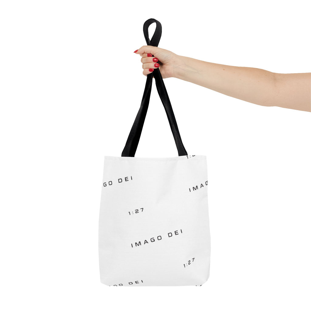 Imago Dei Accesories White Tote Bag — Minimalist Faith-Inspired Canvas Carryall