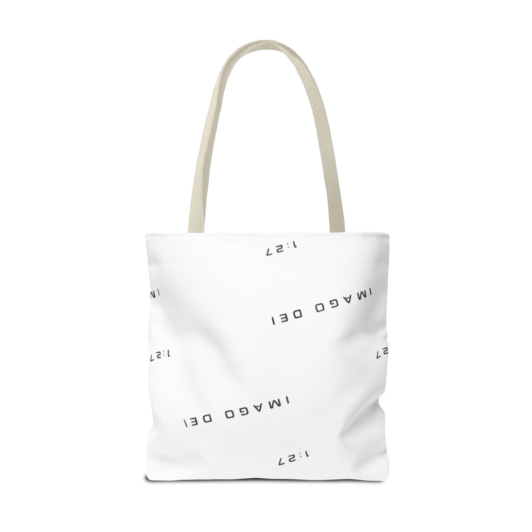 Imago Dei Accesories White Tote Bag — Minimalist Faith-Inspired Canvas Carryall
