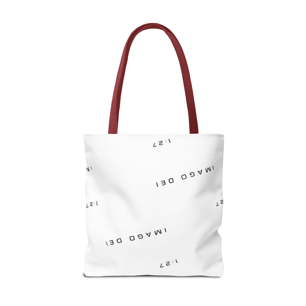 Imago Dei Accesories White Tote Bag — Minimalist Faith-Inspired Canvas Carryall