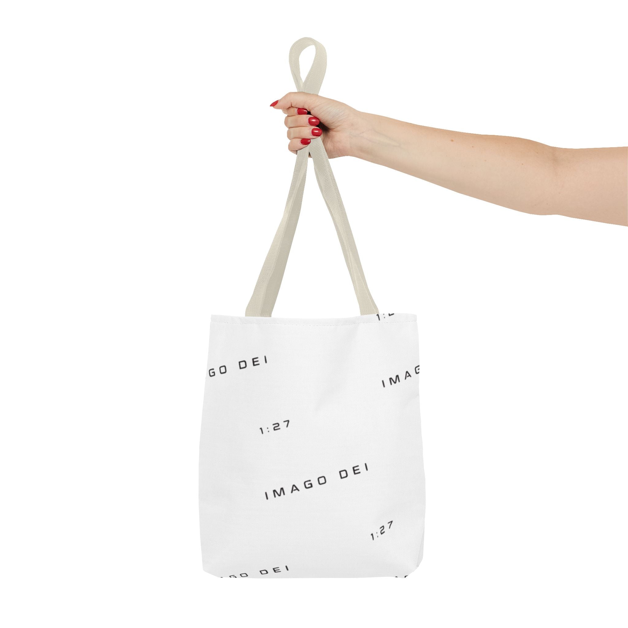 Imago Dei Accesories White Tote Bag — Minimalist Faith-Inspired Canvas Carryall