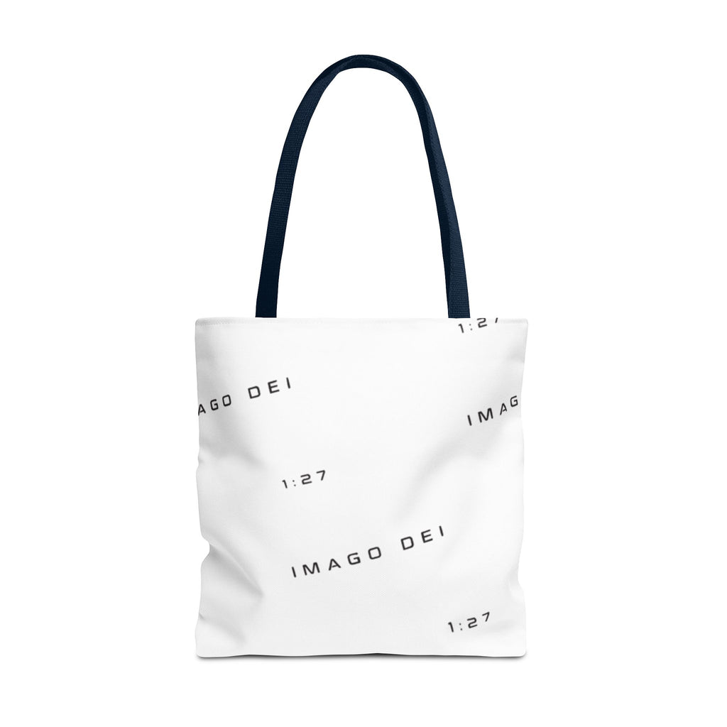 Imago Dei Accesories White Tote Bag — Minimalist Faith-Inspired Canvas Carryall