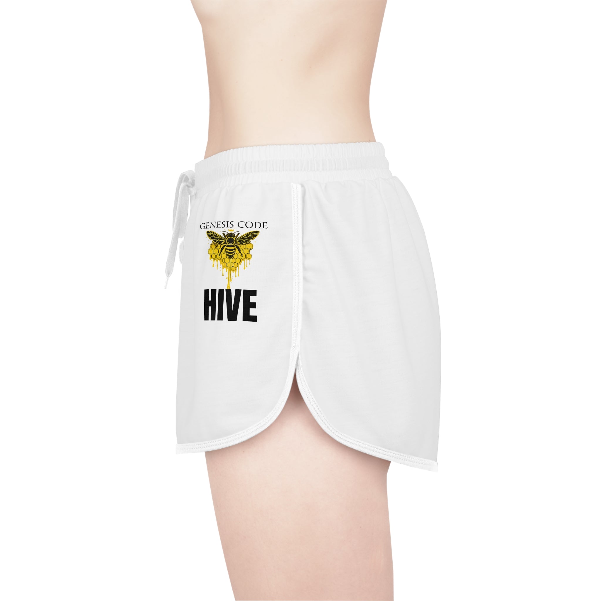 Genesis Code "HIVE" Print Women's Relaxed Shorts — Honeycomb Pattern Lounge & Activewear