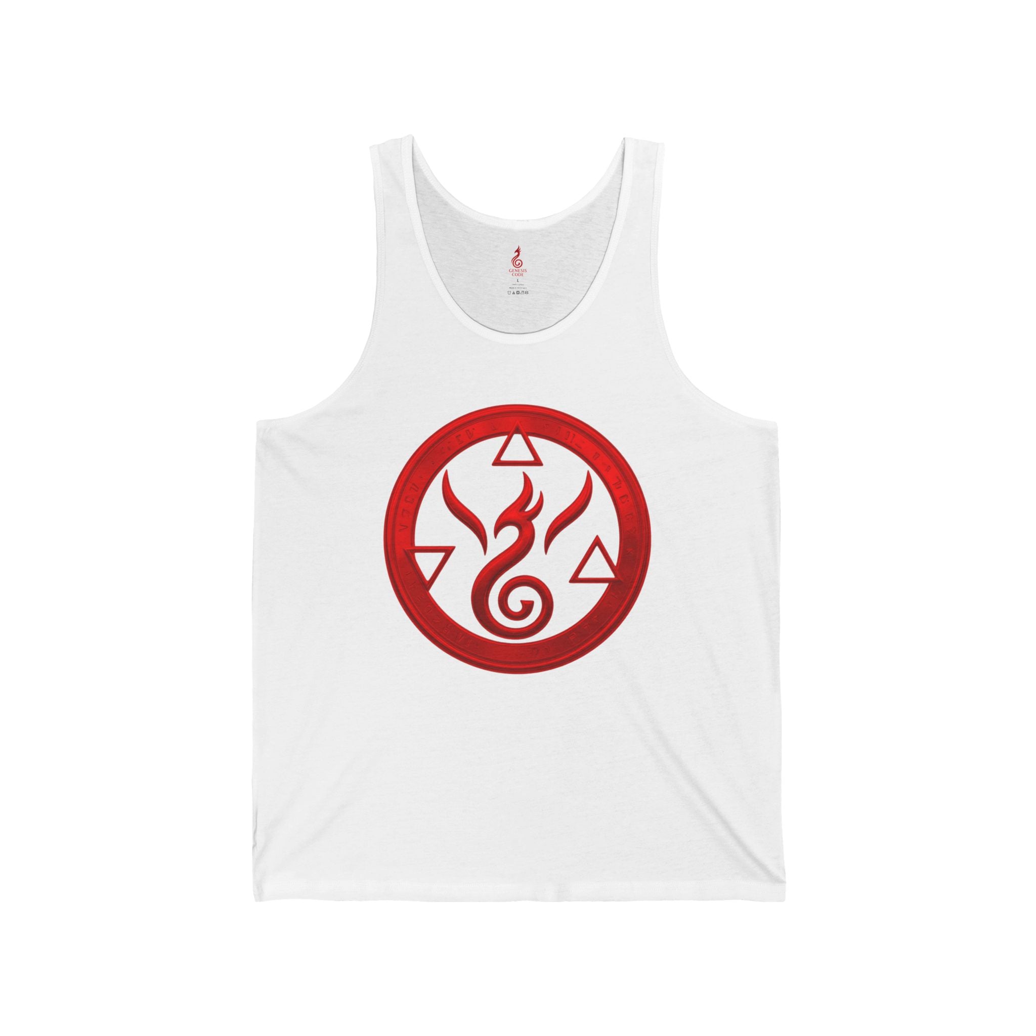 Genesis Code Tank Top (MEN'S) - Red Origin Seal Graphic